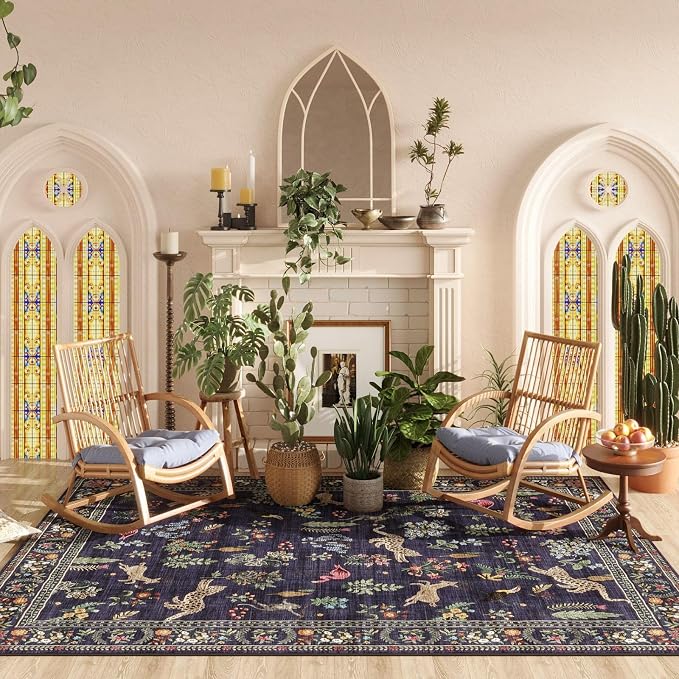 Rugcomf Area Rugs 8x10 Rug for Living Room Clearance Washable Boho Area Rug Non - Image 8