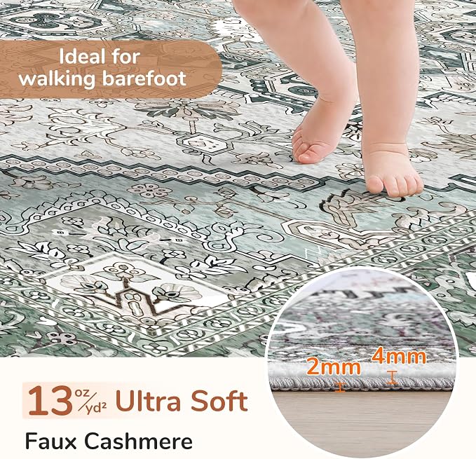OPPODREAM Thin 6x9 Area Rugs, Washable Rug 6x9 - Image 2