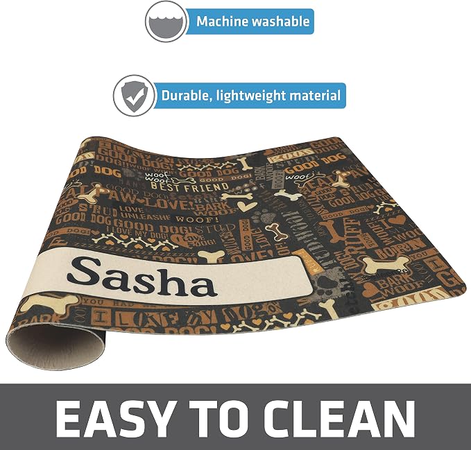 Drymate Personalized Pet Bowl Placemat, Custom Dog & Cat Food Feeding Mat - Image 4