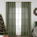 LAMIT Olive Green Linen Curtains by LAMIT