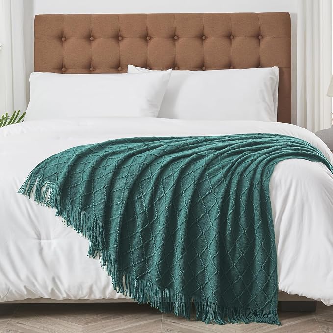 inhand Knitted Throw Blankets for Couch and Bed, Soft Cozy Knit Blanket - Image 3