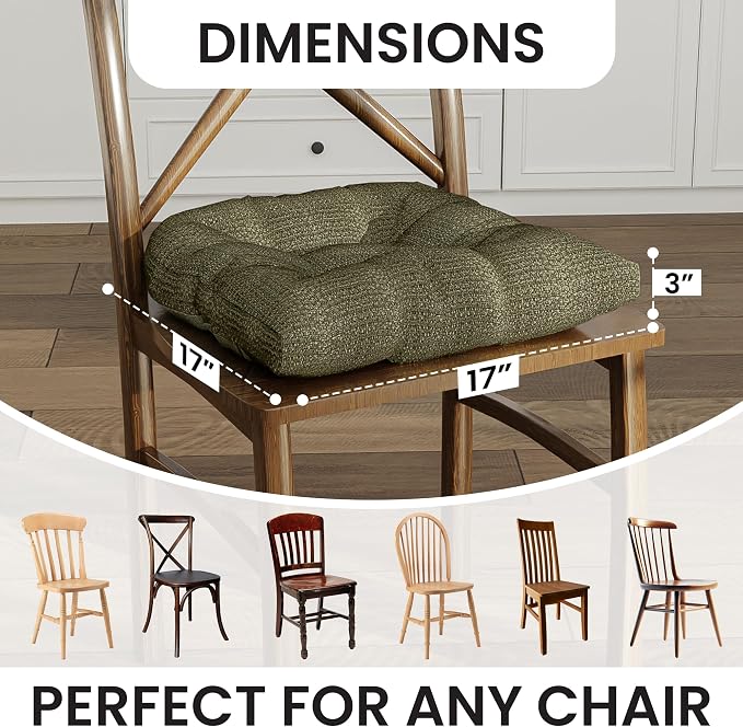 Klear Vu Gripper Overstuffed Universal Non-Slip Dining Chair Cushions - Image 3