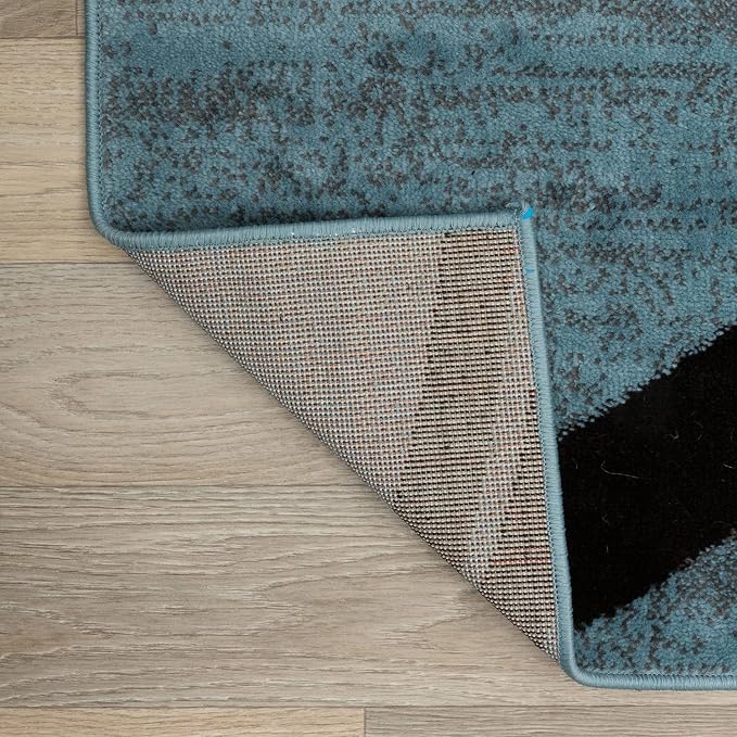 Rugshop Modern Wavy Circles Design Accent Rug, Fade-Resistant Carpet - Image 4