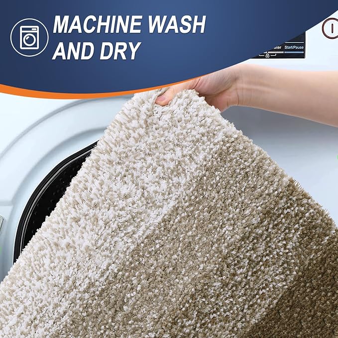 OLANLY Bathroom Runner Rugs 59x24, Extra Soft Absorbent Microfiber Bath Rugs - Image 5