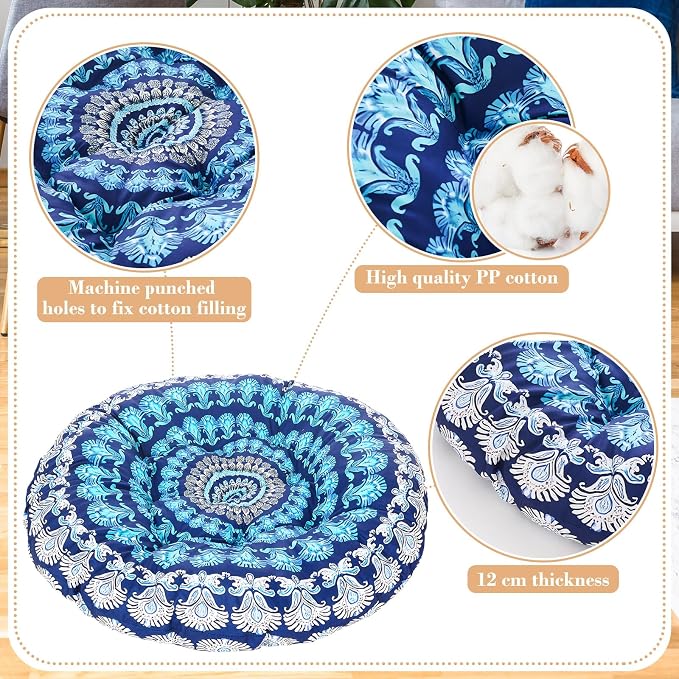 35" Large Mandala Floor Cushion Round Meditation Floor Pillow Cushion - Image 6