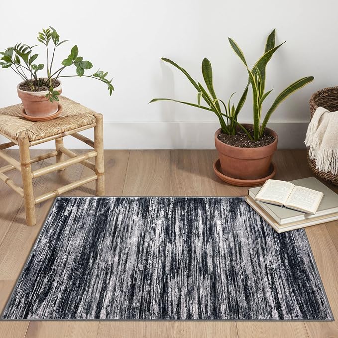 2x3 Modern Abstract Rug for Entryway, Washable Non-Slip Kitchen Rugs, Low-Pile - Image 2