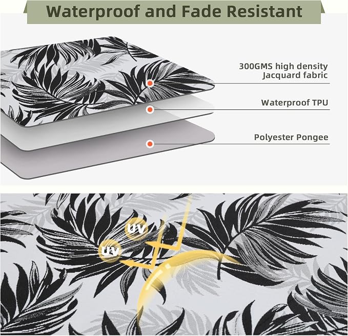Favoyard Outdoor Seat Cushion 22 x 22 x 3 in Waterproof Pattern Fade Resistant - Image 4