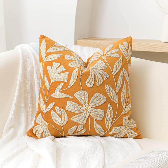 BlissBlush Fall Throw Pillow Cover 20x20, Tufted Farmhouse Textured Pillowcase - Image 8