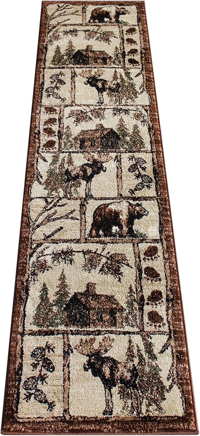 Cabin Style Area Rug Runner 2 Feet 2 Inch X 7 Feet 2 Inch Design L-362 - Image 3
