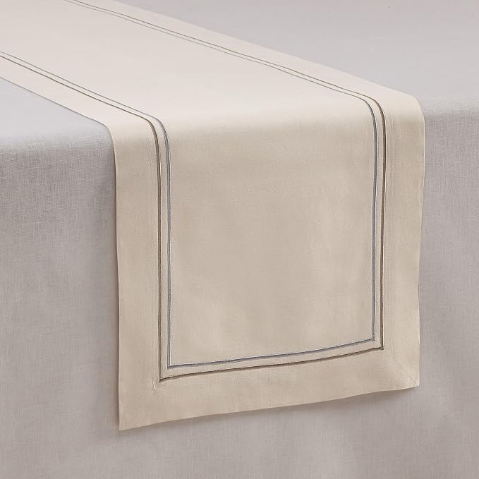 Home Ekaa Cotton Linen Table Runner 90 Inches Long – Summer Beige Table Runner by HomeEkaa