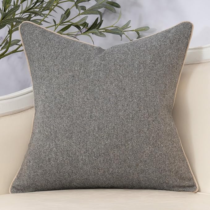 Yangest Neutral Floral Pillow Cover 20 x 20 Inches, Vintage Chenille Square - Image 2