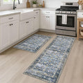 KUTA Vintage Floral Rugs for Entryway, Non-Slip Washable Ultra Thin Soft by KUTA
