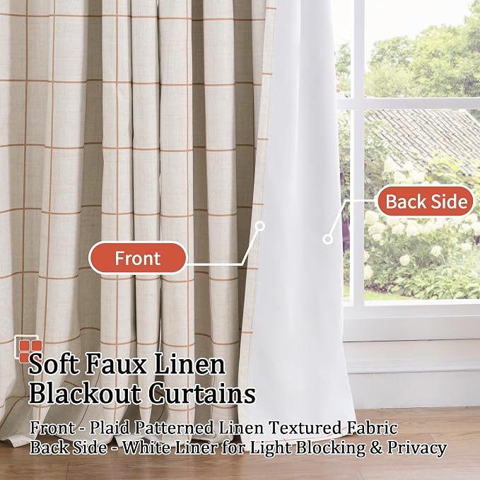 Linen Blackout Curtains for Bedroom - Image 3
