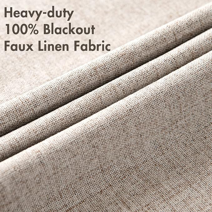 MIULEE Blackout Curtains for Bedroom Polyester Texture Thermal Insulated - Image 5