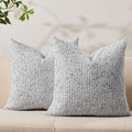 Decorative Couch Throw Pillow Covers 16x16 Set of 2 Blue Striped Soft Wool by Allorry