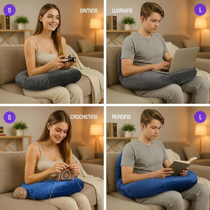 MELLO Lap Pillow for Reading – Memory Foam Gaming Pillow for Lap, Elbow and Arm - Image 5