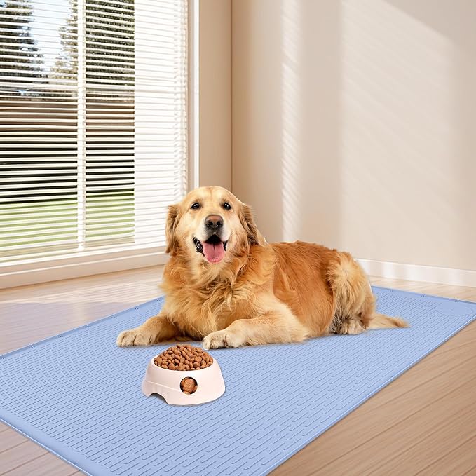 Dog Food Mat, Extra Large 34" x 22" Silicone Pet Feeding Mat - Image 6