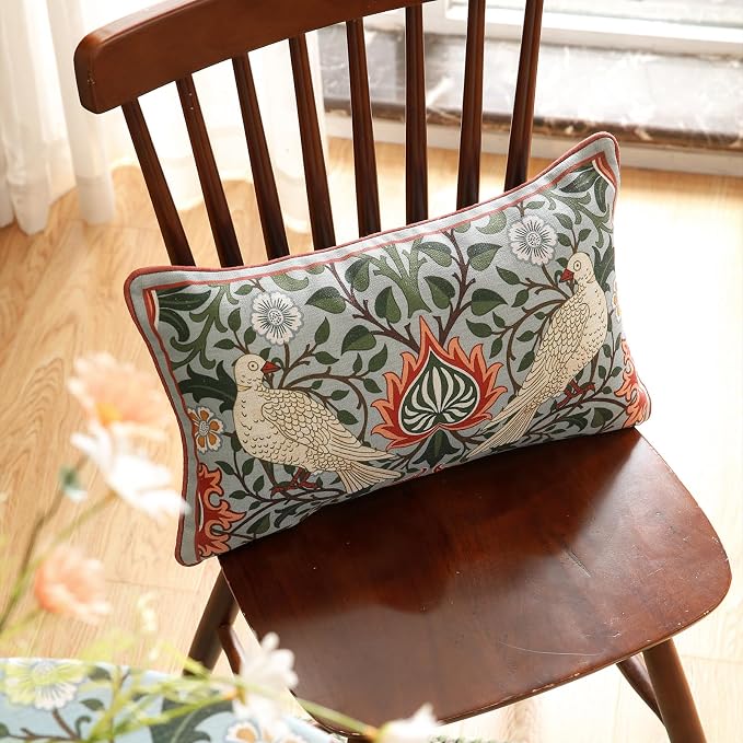 ISAENNE Designer William Morris Rectangular Throw Pillow Covers 12x20 Pack of 2 - Image 7