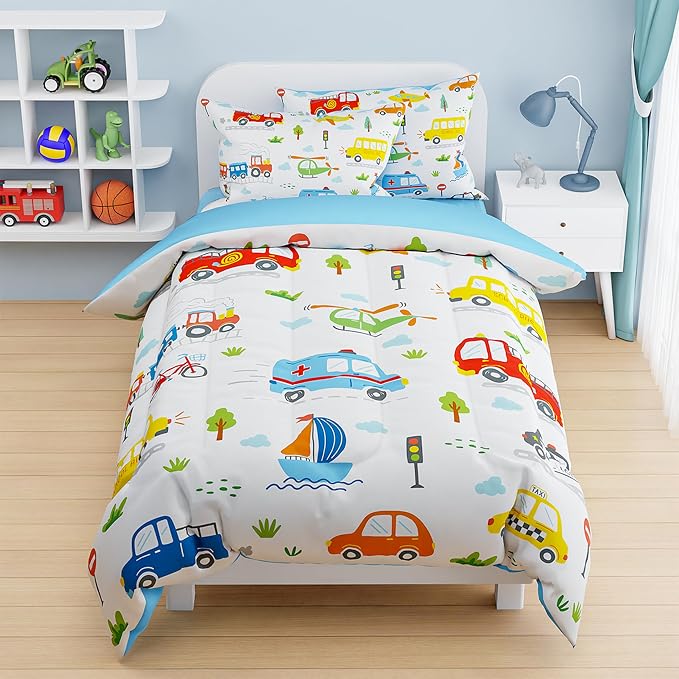 SANDJEST Transportation Duvet Cover Sets Twin Size by SANDJEST