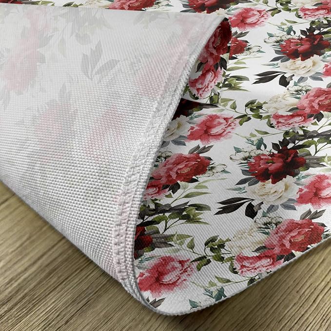 Ambesonne Shabby Flora Place Mats Set of 4, Country Style Floral Flower Roses - Image 5