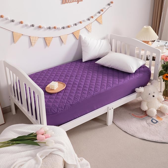 NTBAY 2 Pack Waterproof Crib Mattress Protector, Quilted 28"x52" Toddler Fitted - Image 7