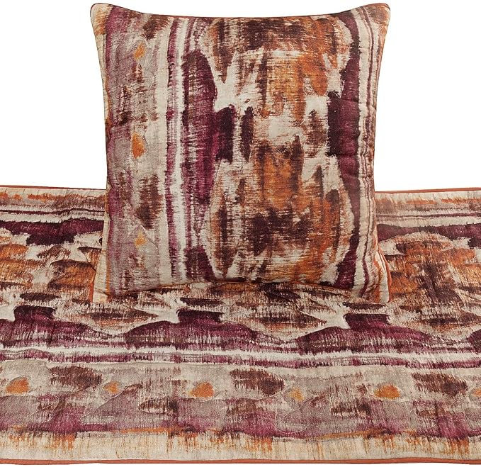 The HomeCentric King Queen Twin Pink & Orange Designer Full 68"x18" Bed Runner - Image 2