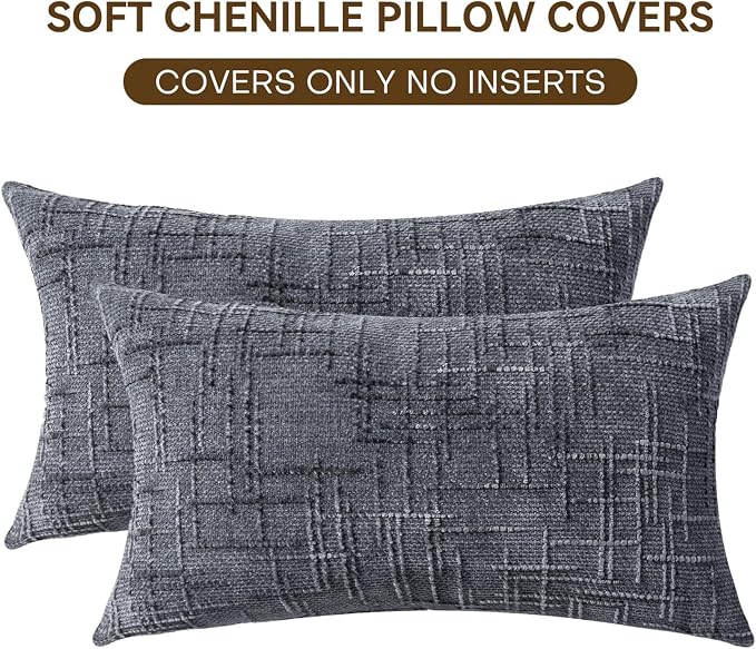 Decorative Throw Pillow Covers 12x20 Inch Set of 2, Soft Solid Farmhouse - Image 4