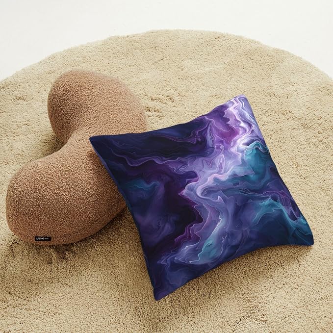 Purple Teal Turquoise Galaxy Nebulous 18x18 inches Throw Pillow Covers Cozy - Image 8