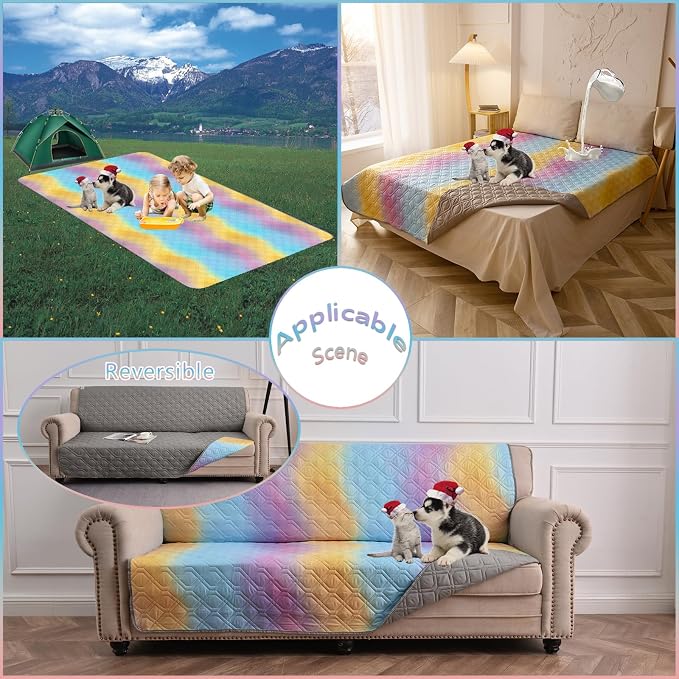 100% Waterproof Dog Bed Cover 102x82 inch Reversible Changing Pad Reusable - Image 6