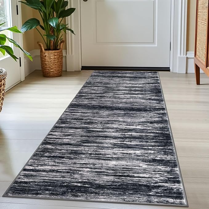 2x5 Modern Abstract Runner Rug for Hallways, Non-Shedding Washable Rug for by SiiloomRug