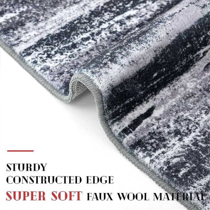 Modern Abstract Entryway Rug Indoor 2x3 Washable Rug Non-Slip Soft Small Area - Image 4