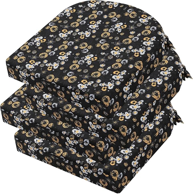 idee-home Outdoor Chair Cushions Set of 4, Thick 17" x 17" x 3" Outdoor Seat by idee-home