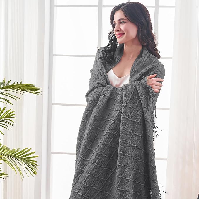 inhand Grey Throw Blanket for Couch and Bed, Soft Living Room Home Decor - Image 5