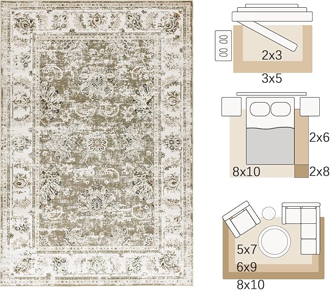 jinchan Fiora 10x12 Area Rug for Living Room - Image 2