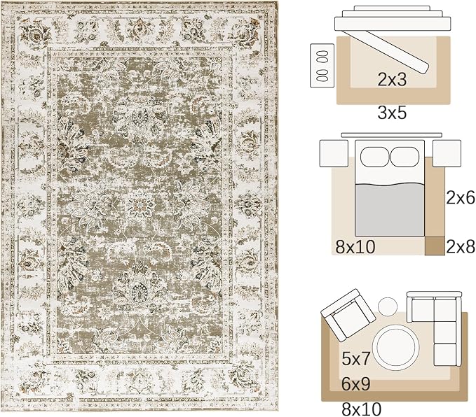 jinchan Fiora 6x9 Area Rugs for Living Room - Image 2