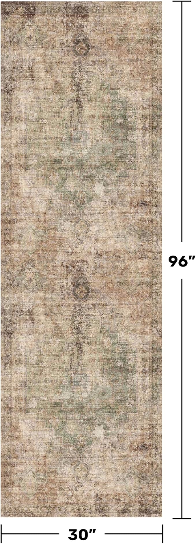 Vintage 2'6"x8' Wide Non Slip Runner Rugs - Image 2
