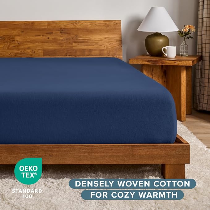 Bare Home 2 Fitted Bottom Sheets 100% Cotton Velvet Flannel - Image 5