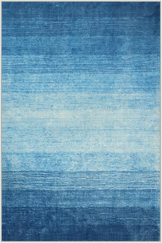 Wonnitar Modern Ombre Area Rug 4x6, Washable Blue Rugs - Image 8