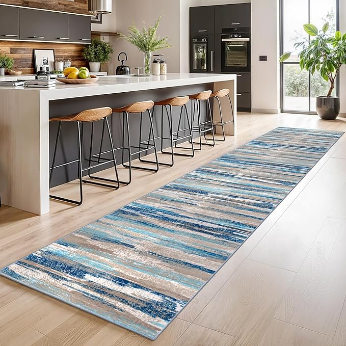Modern Abstract Runner Rug 2.6x14 - Image 2