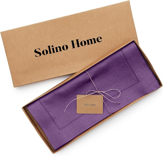 Solino Home Linen Purple Table Runner 132 Inches Long - Image 5