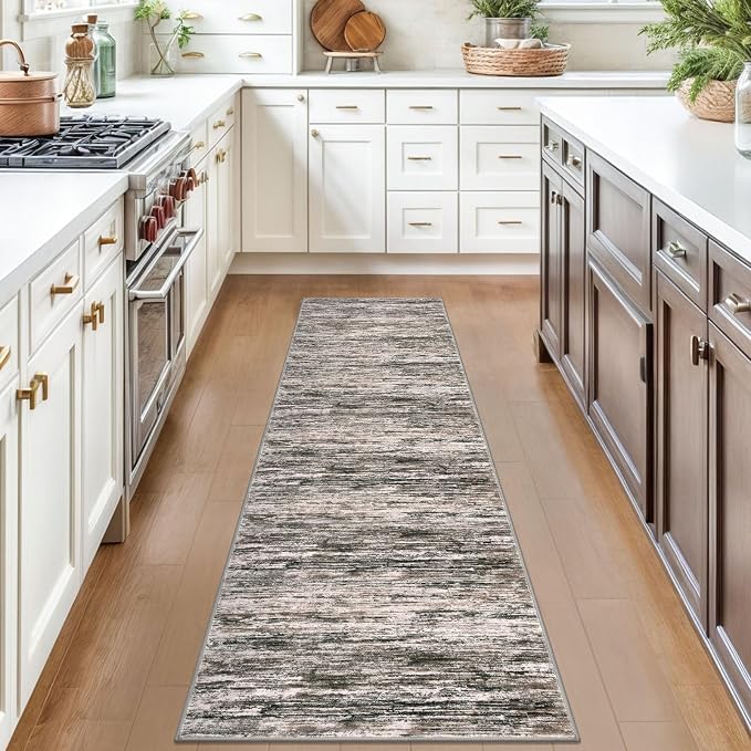 2x7 Modern Abstract Runner Rug for Hallways, Non-Shedding Washable Rug for - Image 3