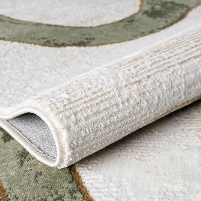 Abani Beige Cream Green Graffiti Washable Area Rug – 4' x 6' – Abstract - Image 8