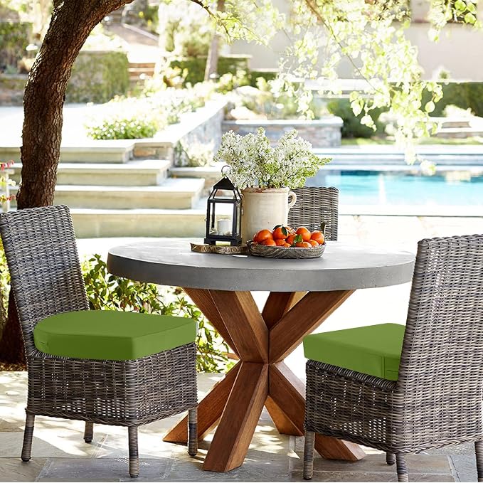 idee-home Thick 17" x 17" x 3" Patio Chair Cushions Set of 2, Waterproof - Image 6