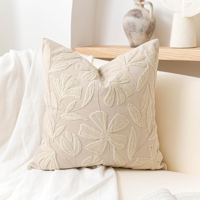 BlissBlush Light Beige Velvet Decorative Throw Pillow Cover 20X20, Neutral - Image 8