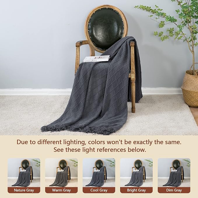 inhand Grey Throw Blanket for Couch and Bed, Soft Living Room Home Decor - Image 3
