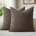 a moment Dark Brown Chenille Throw Pillow Covers 20x20 Inch Pack of 2 Modern by amoment