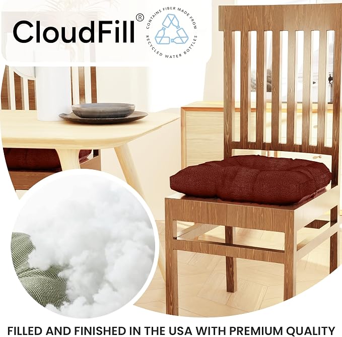 Klear Vu Gripper Overstuffed Universal Non-Slip Dining Chair Cushions - Image 4