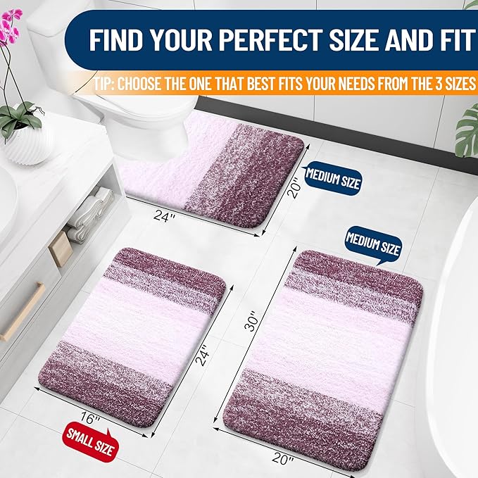 OLANLY Luxury Toilet Rugs U-Shaped 24x20, Extra Soft and Absorbent Microfiber - Image 2