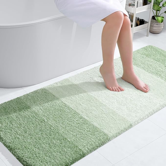 OLANLY Bathroom Runner Rugs 59x24, Extra Soft Absorbent Microfiber Bath Rugs by OLANLY