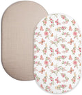 Bassinet Sheet for Baby Boy and Girl 2 Pack, Fitted Sheets for Rectangle by Meowcards